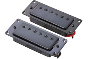LYWS 2PCS Sealed Bridge and Neck Pickup Mini Humbucker for LP Guitar (Black)