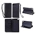 Produktbild Lonchee Huawei P8 Wallet Tasche Brieftasche Schutzhülle , geprägten Design Hochwertige PU Leder Folio Tasche Case Hülle im Bookstyle mit Standfunktion Kredit Kartenfächer (schwarz)