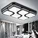 Produktbild ETiME 64W 78x53CM Design LED Deckenlampe Deckenleuchte Wohnzimmer Lampe Schlafzimmer Küche Leuchte 6000K Schwarz Rechteck (78x53CM 64W Kaltweiß)