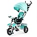Produktbild Dreirad Baby Dreirad Fahrradsitz Lenk Kinder Pedicab Kutsche 3 Räder Kinder ( Farbe : Blau )