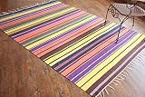 Alfombra de tejido reversible tejido 100% algodón orgánico con tintes...