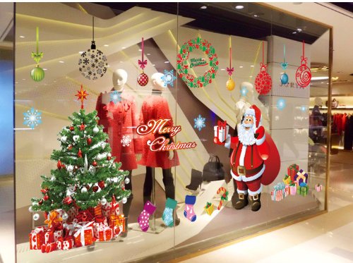 Topro X Large Merry Christmas Santa Claus Gift Show Window Wall Art Sticker...