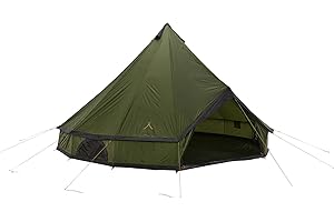 GRAND CANYON Indiana 10 Tipi - Tienda de campaña redonda clásica con una sola varilla, montaje rápido, para grupos, familias, festivales, camping, glamping
