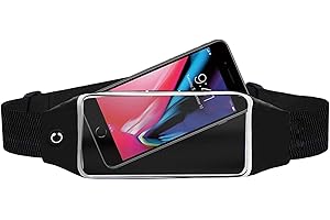 JUGNAW Ceinture de Course à Pied Étanche avec Écran Tactile 6,8'', Confortable et Ajustable pour Hommes et Femmes, Idéale pour Gym, Jogging, Randonnée, avec Espaces pour Téléphone, Clés, et Cartes