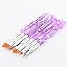 MAKARTT 7 PCS Flat UV Gel Brush Set Acrylic Nail Art Painting Draw Brush Pen Set