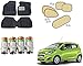 Auto Pearl Premium Quality Car Accessories Combo of Car Floor Foot Mats 3D Black. & Car Tyre Air Alert Valve Cap Set of 4 Pcs. & Premium Quality Car Auto Window Side Chipkoo Sunshade Curtains Beige Set of 5 Pcs. For Chevrolet Beat Type-2 RS.2080.00