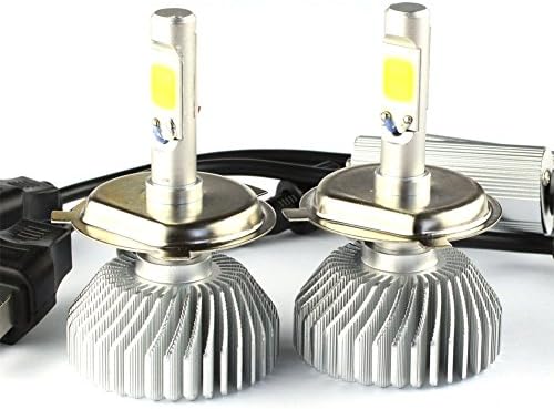 H4 Car LED Headlight Hi-Lo Headbulb Crystal Night Clear All in One LED Headlamps 30W 3600LM low light degradation Socket H4 6000K White Bulb Kit easy installation [2 Yr Warranty]