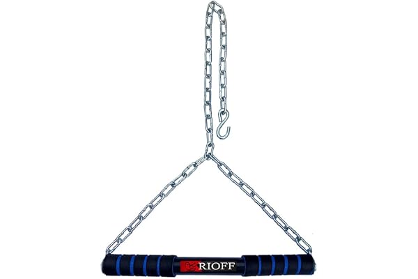 Rioff Chin Up Bar, Steel Chin Up, Sangal Hanging Rod With Chain Chinup Bar, Height Increaser And Pull Exercise With Heavy Duty Chain (4Ft) Doorway, 100 Kg Capacity