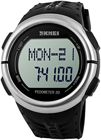 Vich Hot LED Digital Watch Men Women Fashion Sports Fitness Pedometer Calories Counter Running Wristwatches-Black Dial