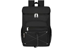 BIBYKIVN Sac à Dos Thermique, Sac à Dos Isothermique 30L, Sac de Pique-Nique Sac Isotherme Portable Cooler Backpack Bag, Froids pour Camping, Pique-Nique, Barbecue, Evénements (Noir)