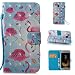 Produktbild Lanvi go Hülle für Samsung Galaxy J3 DUOS (2017) SM-J330F/DS, 3D PU Leder Flip Cover Brieftasche Schütz Hülle Abdeckung Ledertasche für Samsung Galaxy J3 (2017) DUOS (Flamingo)