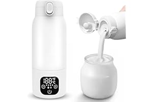 HOSPAOP Chauffe-biberon portable pour bébé en déplacement, thermos rechargeable 500ml, température réglable de 35-70°C, chauffe-biberon USB-C, chauffage rapide 100W pour voiture, voyage, lait maternel et eau