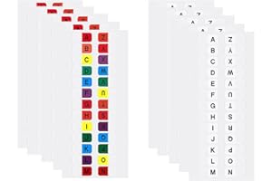 JchEnye Paquete de 260 Etiquetas de índice de Colores, Etiquetas de índice Autoadhesivas de la A a la Z, separadores Transparentes con índice de la A a la Z,Cuadernos, 2 Colores