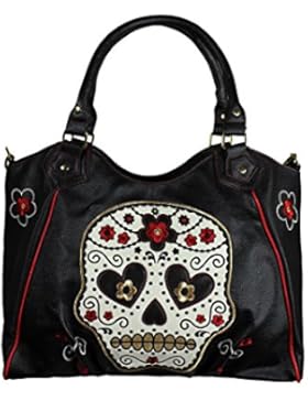 Banned Blumen Zucker Totenkopf Handtasche