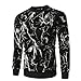 Produktbild JUSTSELL Langarmshirts Pullover Herren Herbst Winter,Männer Blitzmuster-Druck Sweatshirt Rundhalsausschnitt T Shirt Casual Pullover Stilvoll Tops