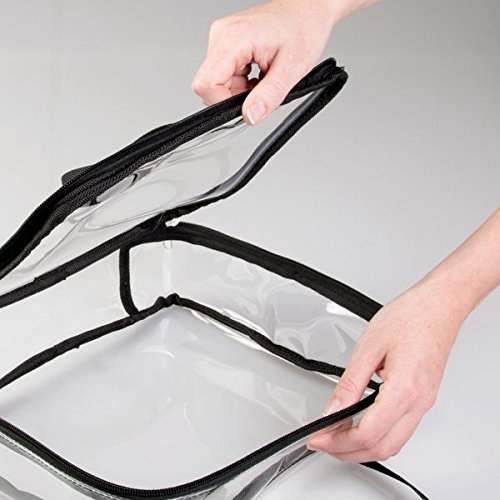 mDesign Reisetasche für Accessoires – Tasche für Strand, Pflegeprodukte oder Kosmetik – Tragetasche transparent / schwarz - 2