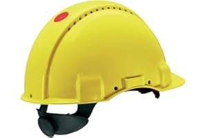 3M Peltor G 3000 Series Elmetto di Protezione con Uvicator senza Cricchetto e Fascia Antisudore in Pelle, Giallo (gelb)