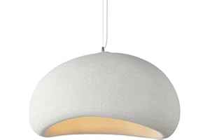 LYWINS Lámpara de araña Moderna Diá 30 Cm de Diámetro Para Comedor, Cocina, Restaurante, Lámpara Colgante, Base E26, Estilo Japonés Wabi-Sabi, Accesorio De Iluminación Con Forma De Nido De Pájaro (Blanco)