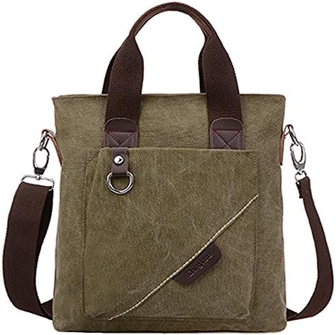 Rullar Multifunction Retro Canvas Messenger Crossbody Shoulder Top-Handle Bag School Travel Hiking Handbag Tote Satchels Briefcase Purse for Mens Womens