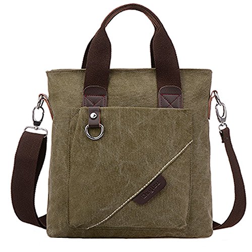 Rullar Multifunction Retro Canvas Messenger Crossbody Shoulder Top-Handle Bag School Travel Hiking Handbag Tote Satchels Briefcase Purse for Mens Womens