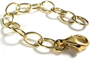 BEATE STOHR Kettenverlängerung Gold Silber 925, Länge 6,5cm mit Karabiner vergoldet, individuell einstellbare Verlängerungskette für Kette, Armband und Fusskette, Damen & Herren