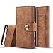 Produktbild Sony Xperia X Compact Hülle, Sony Xperia X Compact Schutzhülle Leder Hülle, Alfort 2 in 1 Retro Ledertasche Design Dual Use Falten Premium PU Leder Tasche Kartenfach Case Cover Flip Mappen Kasten Abdeckung für Sony Xperia X Compact 4.6" Smartphone mit einem Magnetverschluss ( Braun )