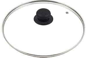 DIOXSTAR Transparent Glass Lid Cover, Heat Resistance, Ensuring Long-Lasting Performance, Ergonomic Knob, Comfortable, Sleek, Modern Design, Easy-Grip Knob, (20CM)