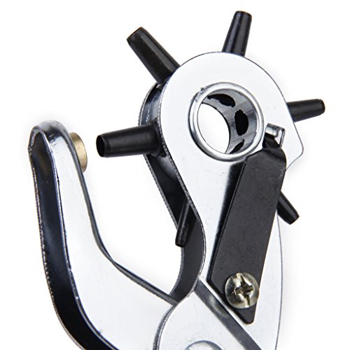 Gazechimp 8Zoll Hole Punch Zange, Lochzange Zange 6 Locher Guertel Zange Leder, Handheld Leder Watch Band Gürtel Hole Puncher Punch Zange - 6