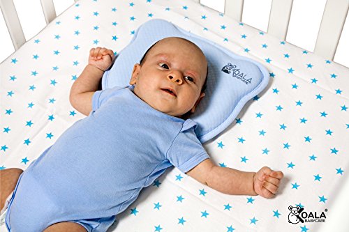Orthopädisches Plattkopf Babykissen mit zwei entfernbaren Bezügen beugt vor / heilt Plagiozephalie (Schiefschädel-Kopfform) | Babykopfkissen für die korrekte Kleinkind-Position, perfekt für den Kinderwagen, das Kinderbett oder die Wiege – KoalaBabycare – Babykissen gegen Kopfverformung - 3
