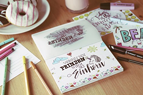 STABILO D/87-2552 Postkarten zum Selbergestalten – kreative Grüsse Hand Lettering von – 11 Stifte, 20 Postkarten und 20 Lettering-Motive von Tanja „Frau Hölle“ Cappell - 5
