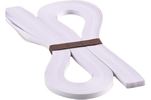ODETOJOY Quilling Papier 10mm Bande de Quilling Paper Blanc 10mm, Papier pour Quilling 10mm 520 mm Longueur 120 GSM. 120 Bandes