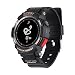 Produktbild No. 1 F6 Smart Watch IP68 Wasserdicht Bluetooth-Uhr, mit GPS Sleep Monitor Fernbedienung Kamera, für Herren, kompatibel mit iOS und Android Handy, F6, schwarz
