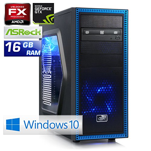 CSL Sprint D10027X (Octa) inkl. Windows 10 Home – AMD FX-8370E 8x 3300MHz, 16GB RAM, 1000GB HDD, GeForce GTX 1060, DVD - 2