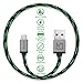 iVoltaa Pixie Micro USB to USB Premium Nylon Braided (1 Meter/ 3.3 Feet) Cable - With Quick Charging (2.4 Amp) and High Speed Data Sync (Yoda Green) RS.319.00