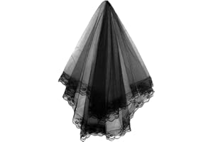 Amosfun schwarzer Brautschleier Kathedrale Tüll Gaze Brautschleier (schwarz)