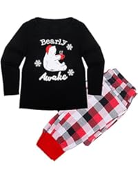 Familia de Pijama Set,Feicuan Navidad Sleepsuit ropa de dormir Sleepwear Plaid Xmas Homewears