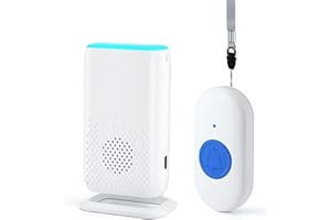 Chatthen Notrufknopf für Senioren, Alarmanlage Haus, Senioren Notruf Empfänger*1+Ruftaste*1, Kompatibel, Große Reichweite, geeignet für innen und außen