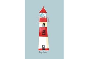 Lighthouse: Notebook, Journal Containing 100 Lined Pages with a Lighthouse Image on Each.