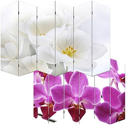 Mendler Photo Room Dividers, Room Dividers, Spanish Wall M68, 180x240cm, six panels, orchid