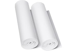 Do²ping 2 Paquets de Mousse EVA 4mm, 35.5 x 150cm Mousse EVA Blanc, EVA Foam Cosplay haute densité 86kg/m3 pour projet de bricolage de costume (2PCS 4mm Blanc)