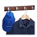 Produktbild Relaxdays Hakenleiste Bambus, 4 Metallhaken, schickes Design, Flurgarderobe, Handtuchhalter, HBT 6x48,5x5cm, schokobraun