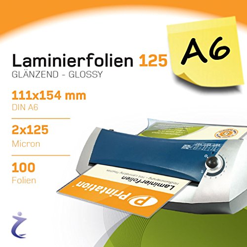 100 pieza DIN A6 L minas para plastificar 111 x 154 mm 2 x 125 Mic brillante printation Premium plastificar reviews 100 pieza DIN A6 L minas para plastificar 111 x 154 mm 2 x 125 Mic brillante printation Premium plastificar