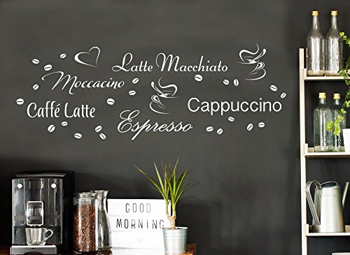 Grandora W3047 Wandtattoo Kaffeesorten Latte Caffe Küche braun - 2