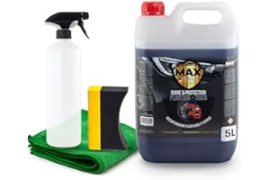 MAX DETAIL-LAB - Shine & Protection - Reifenglanz Kunststoffpflege Auto Gummipflege Aussen, Reifenpflege Auto Schwarz, Reifen Glanz Gummi Pflegemittel Reinigungsset Car Detailing Autopflege 5L