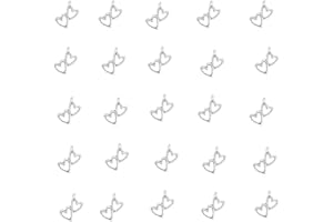 NA 100 Pieces Double Heart Charms Alloy Charms Heart Pendants Tibetan Charms for Crafting and Jewelry Making