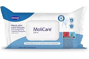 MoliCare Skin - Lingettes Imprégnées Pour Toute Occasion - Enrichies à la Camomille - pH Neutre à la Peau - Sachet de 50 unités
