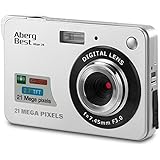 AbergBest Fotocamera digitale 2,7" schermo LCD Videocamera digitale in HD per studenti, per ambienti interni o esterni, per adulti, anziani, bambini (Argento)
