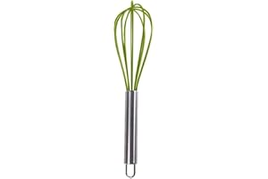 EUROXANTY Varillas cocina manual | Batidor Manual | Utensilio de Cocina | Varilla de Silicona de Colores | Resistentes al Calor | Anti-adherente | 26 cm | Verde