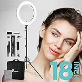 📸Altura Ajustable y Forma de Anillo Giratorio: Hasta 2 M de soporte ajustable y anillo inclinado de 180 grados son convenientes para agregar fuentes de luz flexible y cumplir con sus requisitos de iluminación específicos en diferentes ocasiones.