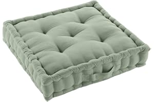 Acomoda Textil – Cojín de Suelo Acolchado con Asa de Transporte. Cojines para Palets, Banco, Silla y Suelo, Asiento Cómodo Decorativo para Interior y Exterior (Verde, 50x50cm, 1 Unidad)